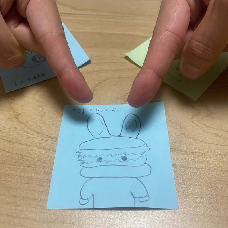 最も良いまぜ絵を指さして投票